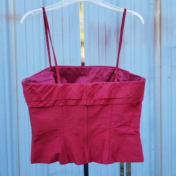 Vintage 90s/00s Watters & Watters 100% Silk 2 pc Strapless Dress - Picture 5 of 16